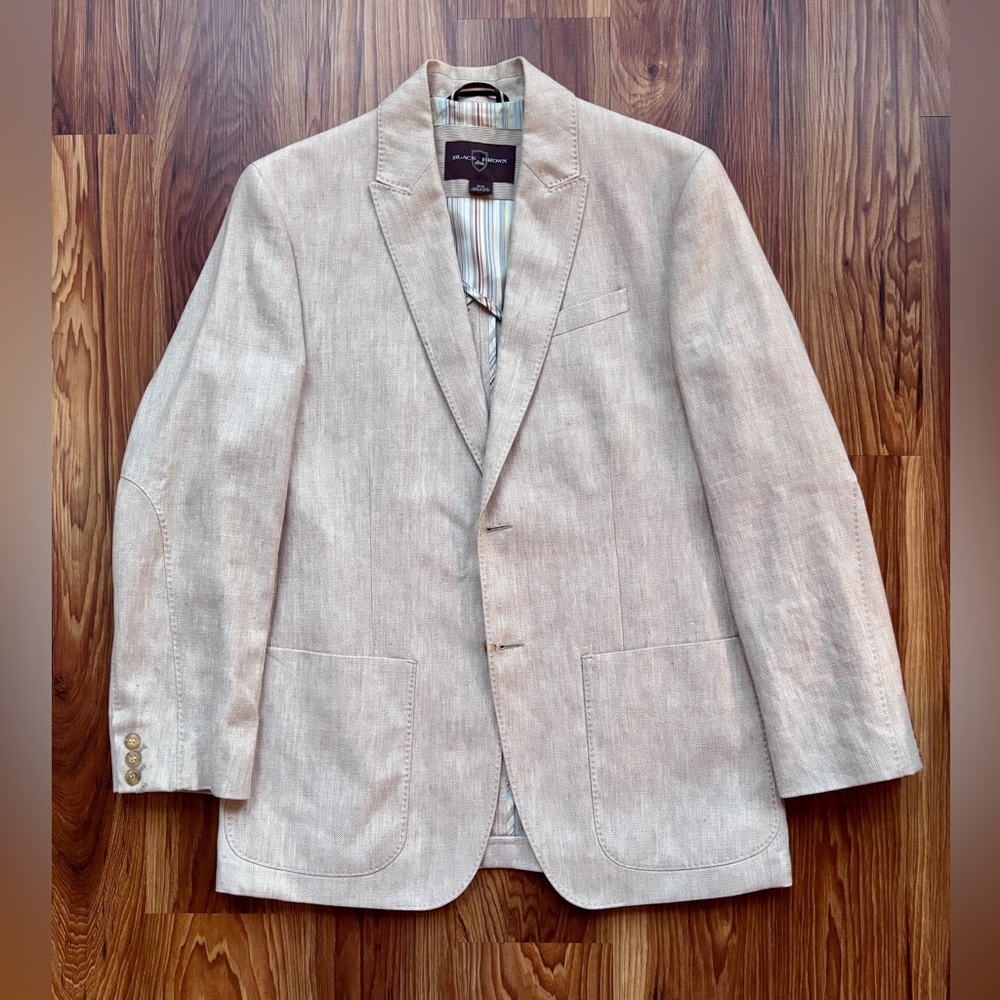 Black Brown 1826 Men's Light Beige Linen Sport Coat